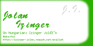 jolan izinger business card